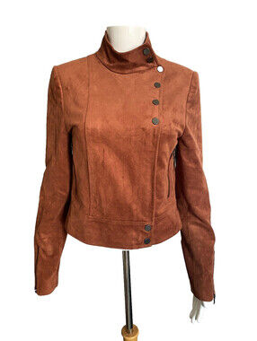 BCBG Max Azria Faux Suede Jacket XS Tan Brown Women's Camel Blazer